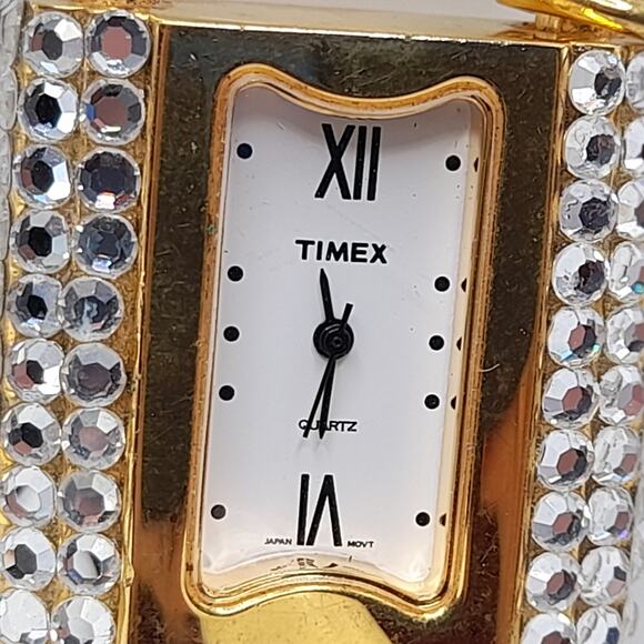 Vintage Timex Rhinestone Lock Style Watch, Needs Battery, Japan Mt, Quartz - Picture 2 of 10